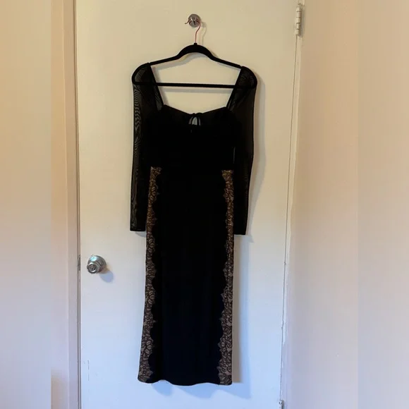 Self-Portrait Lace Dress in Black